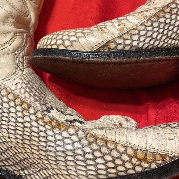 Vintage cobra skin men’s boots & belt with cobra head & leather upper (Mlb) - Picture 11 of 16